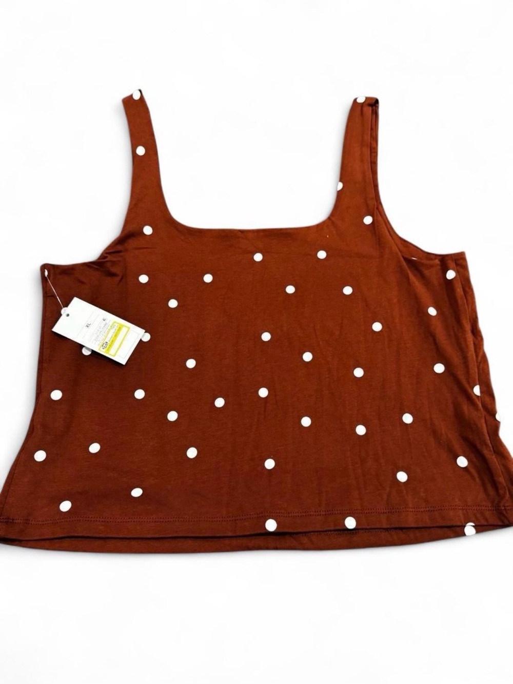 Target Brown Polka Dot Square-Neck Tank Top w/  boyfriend Jeans